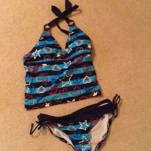 Red white and blue tank tini